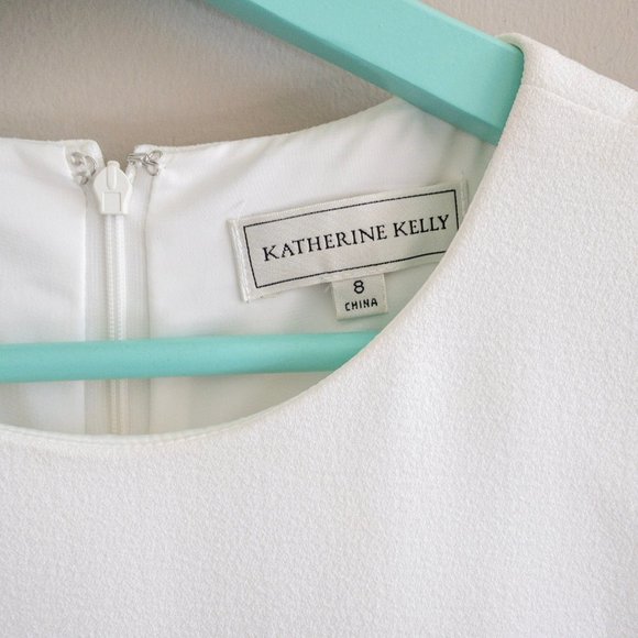 Katherine Kelley White Black Mesh Eyelet Cutout Dress - Picture 5 of 10